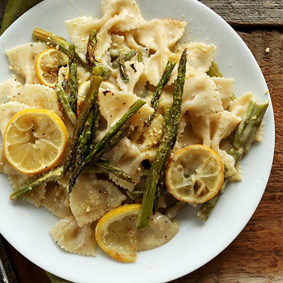 Creamy Vegan Lemon Asparagus Pasta