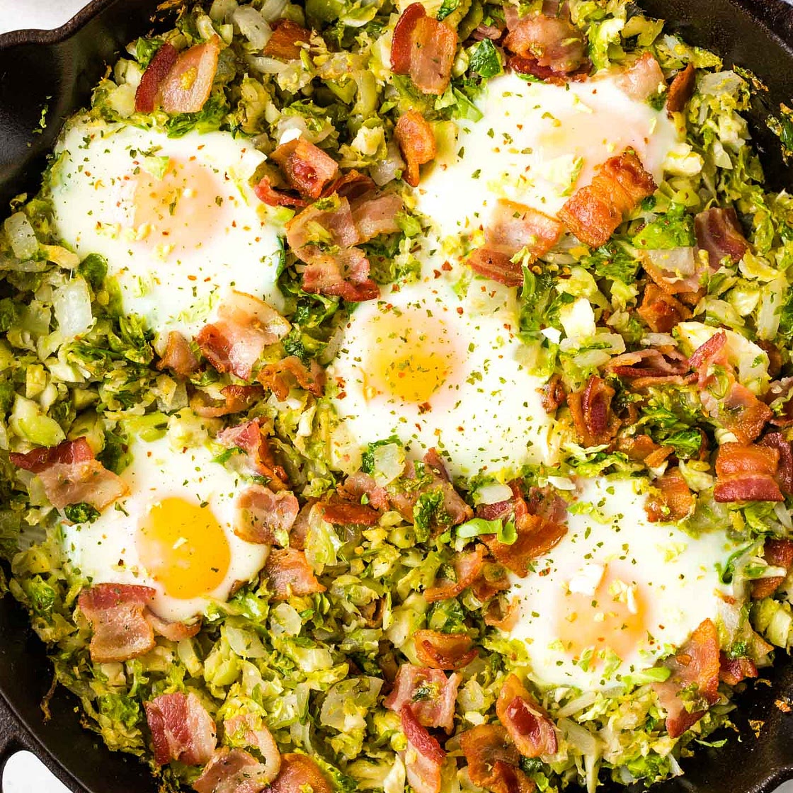 Brussels Sprouts with Bacon Breakfast Hash