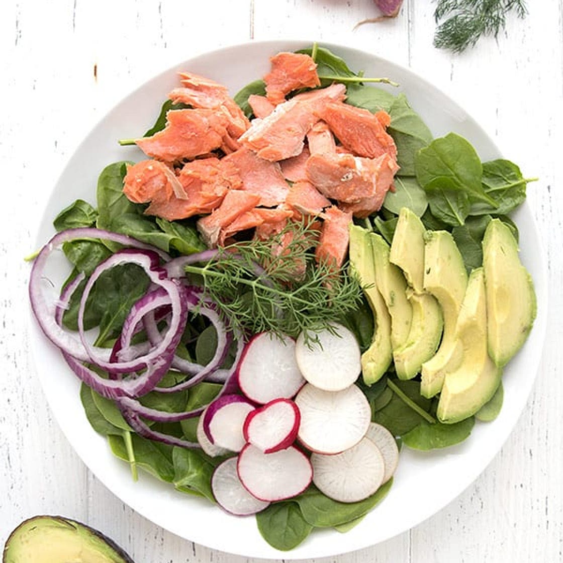 Keto Salmon Avocado Salad