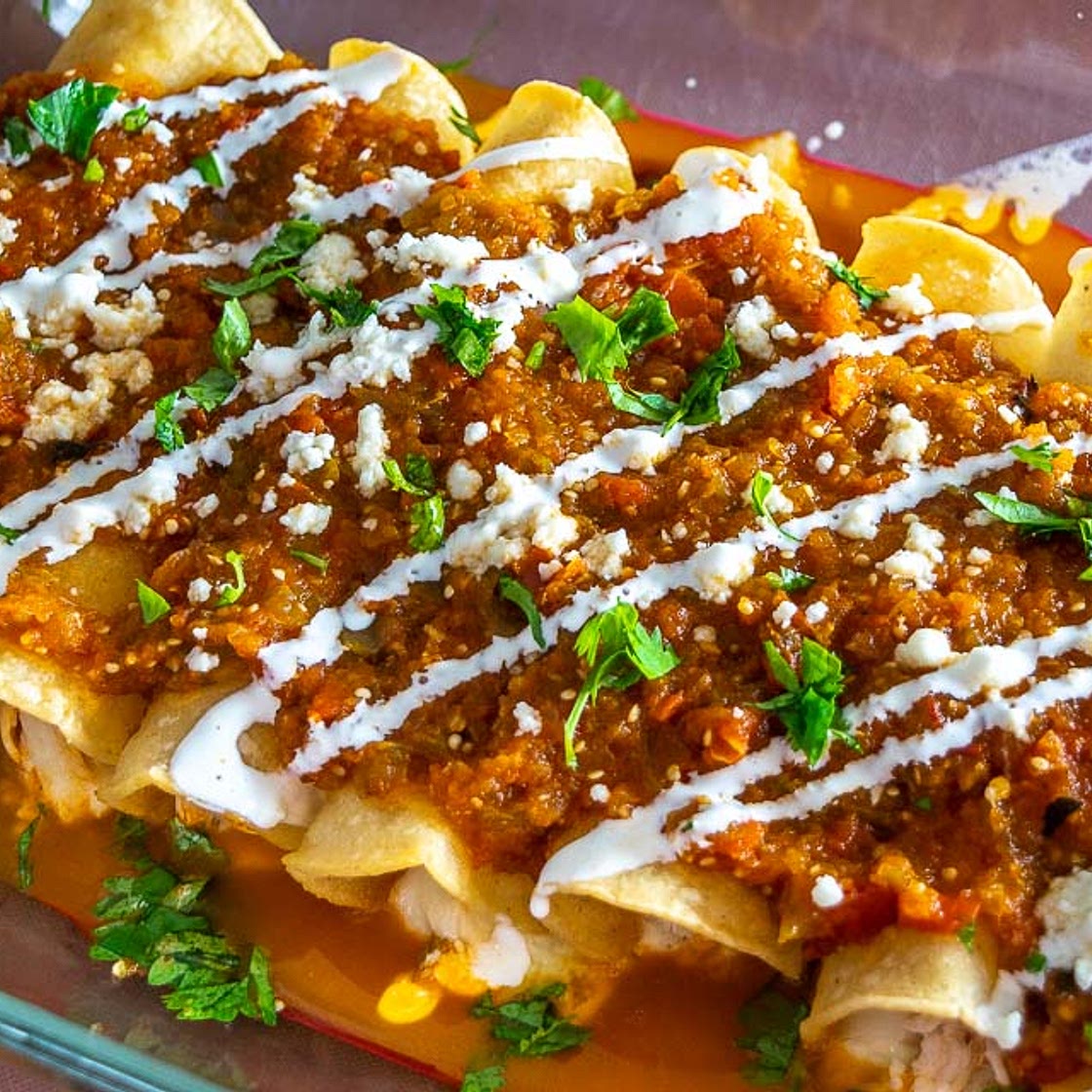 Chicken Tinga Enchiladas