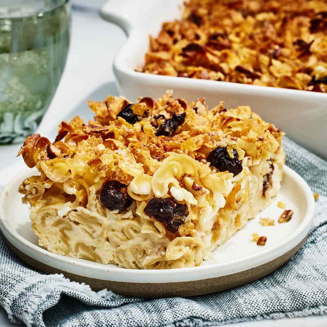 Sweet Noodle Kugel with Dried Cherries