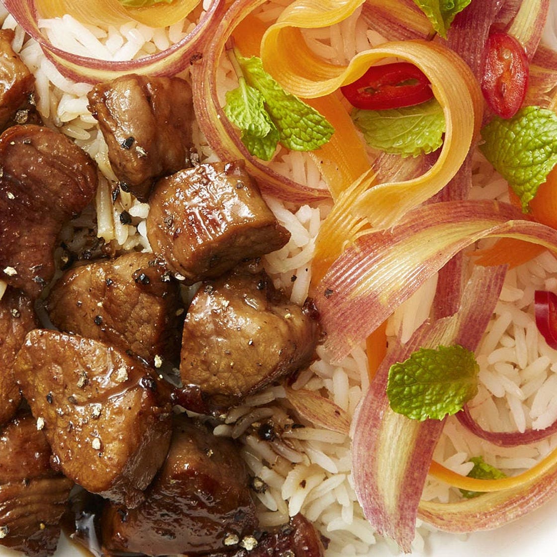 Vietnamese Caramel Pork with Pickled Carrot Salad