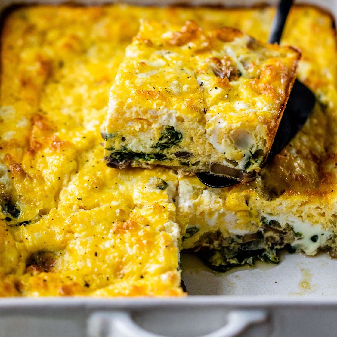 Healthy Cottage Cheese & Spinach Egg Bake