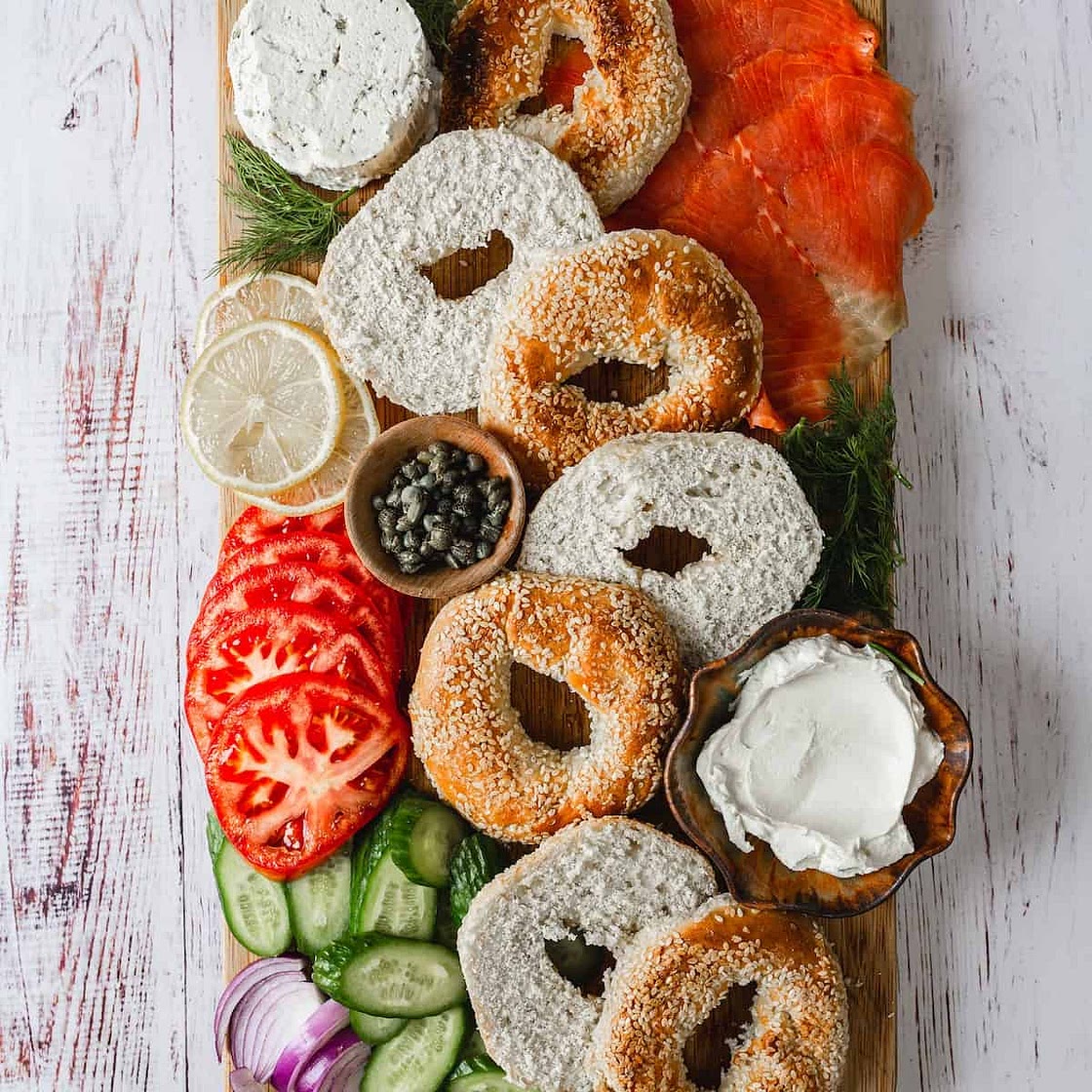 Lox and Bagel Board for Brunch