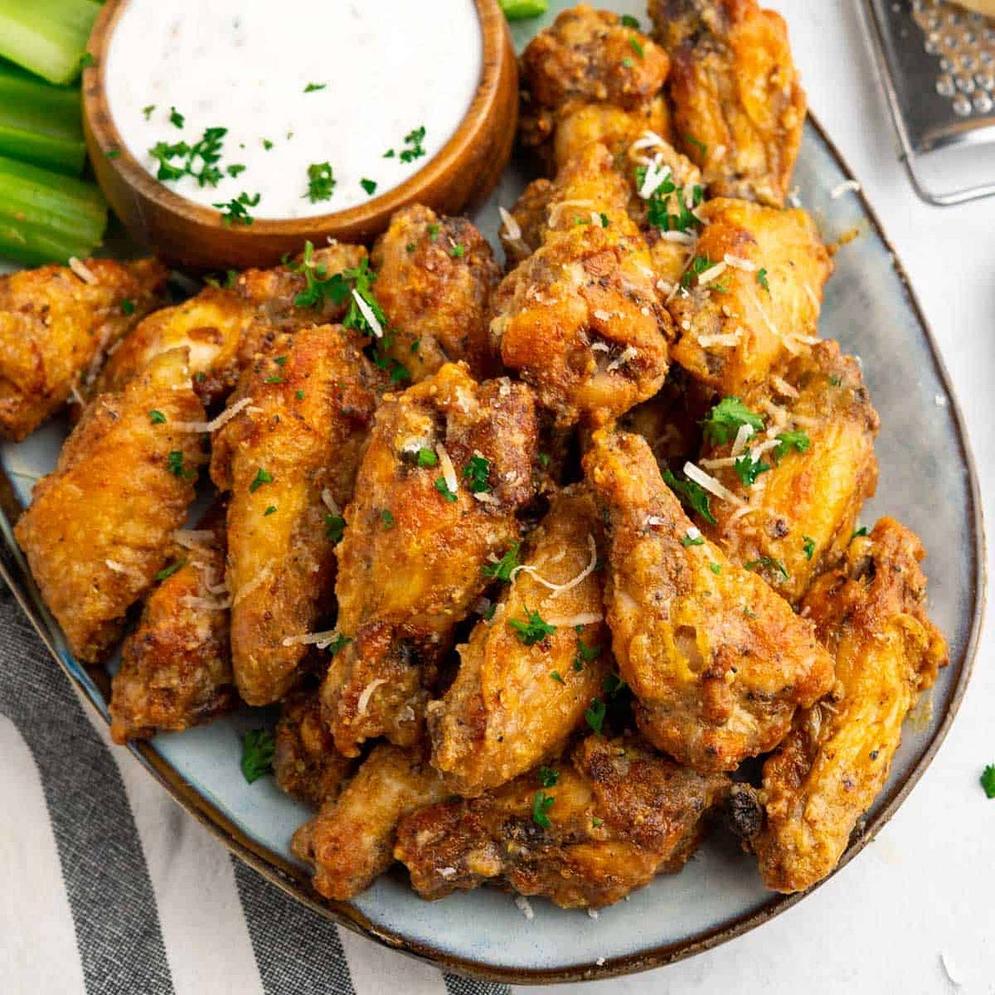Air Fryer Garlic Parmesan Wings