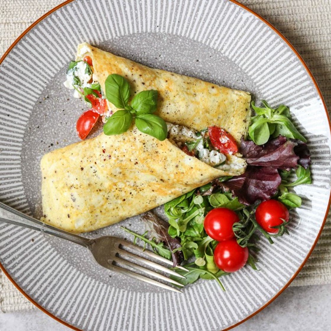 Cottage Cheese + Basil Omelet