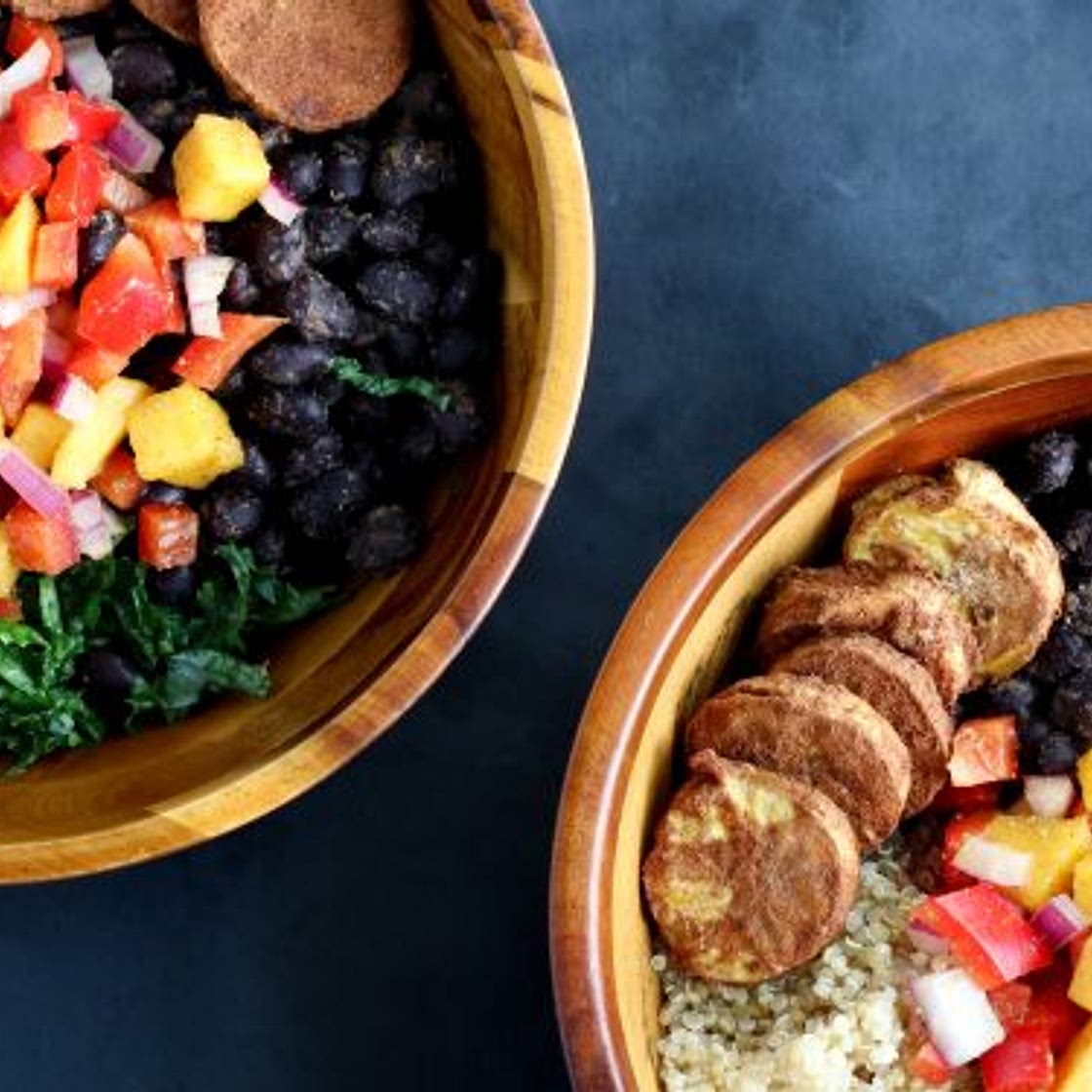 Black Bean and Plantain Bowls with Mango Pico