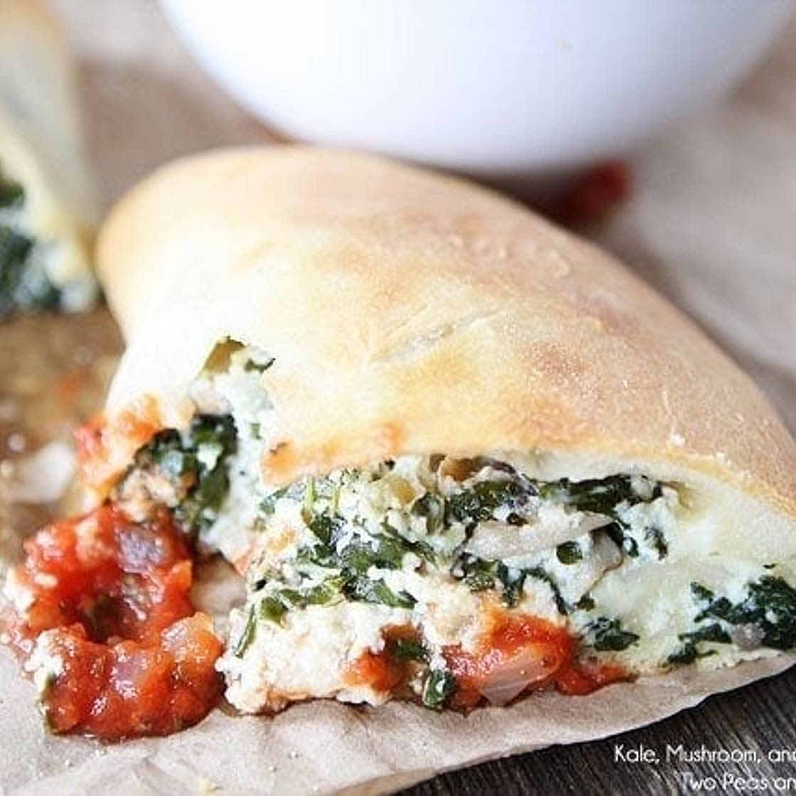 Kale, Mushroom, and Ricotta Calzones