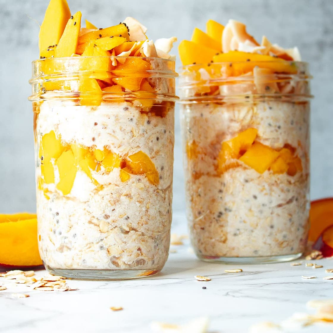 Mango Overnight Oats - Vegan and Gluten Free