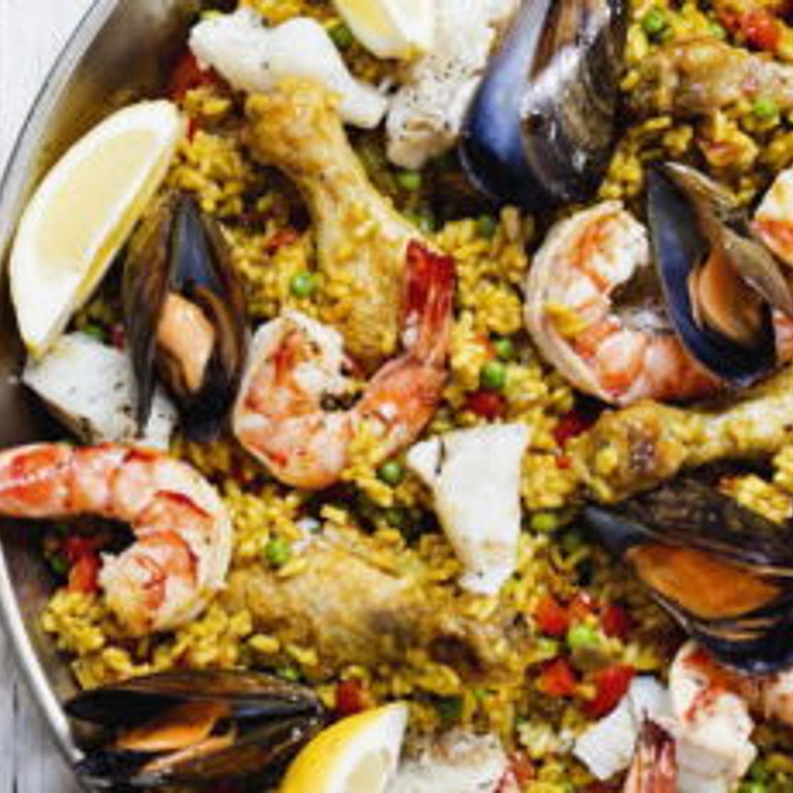 Paella facile poulet et fruits de mer