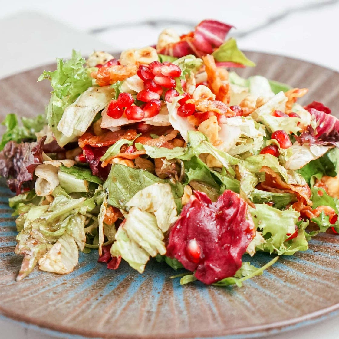 Holiday Salad Recipe with Maple Bacon Dressing