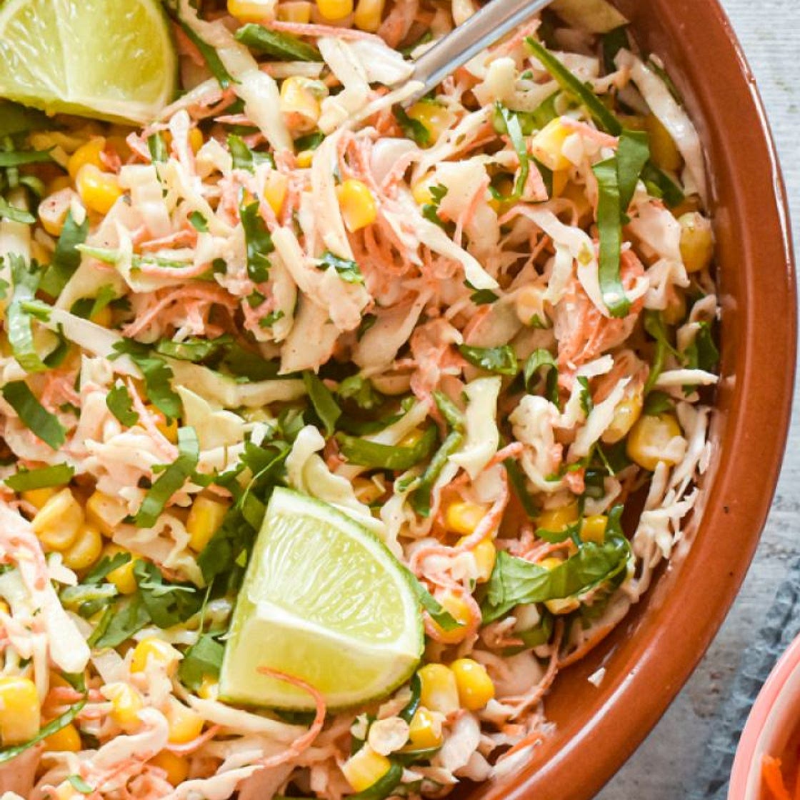 Spicy Cabbage and Corn Slaw