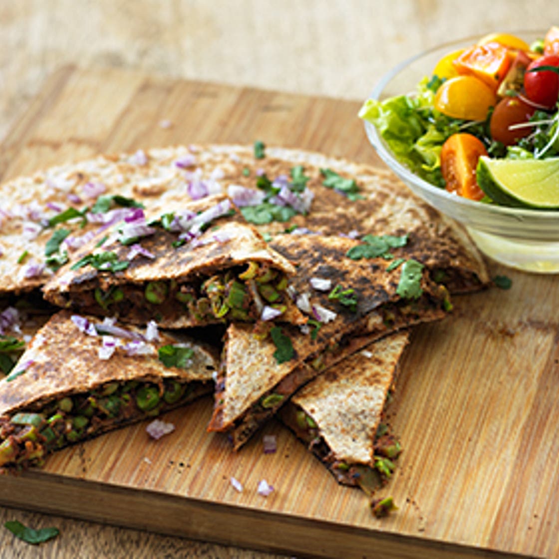 Spicy bean quesadillas