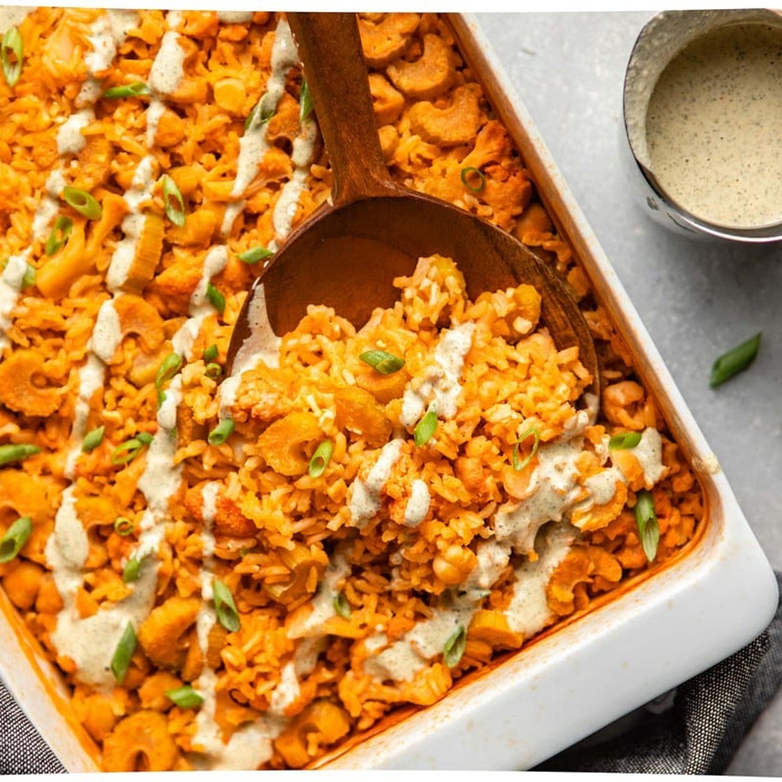 Buffalo Cauliflower & Chickpea Casserole