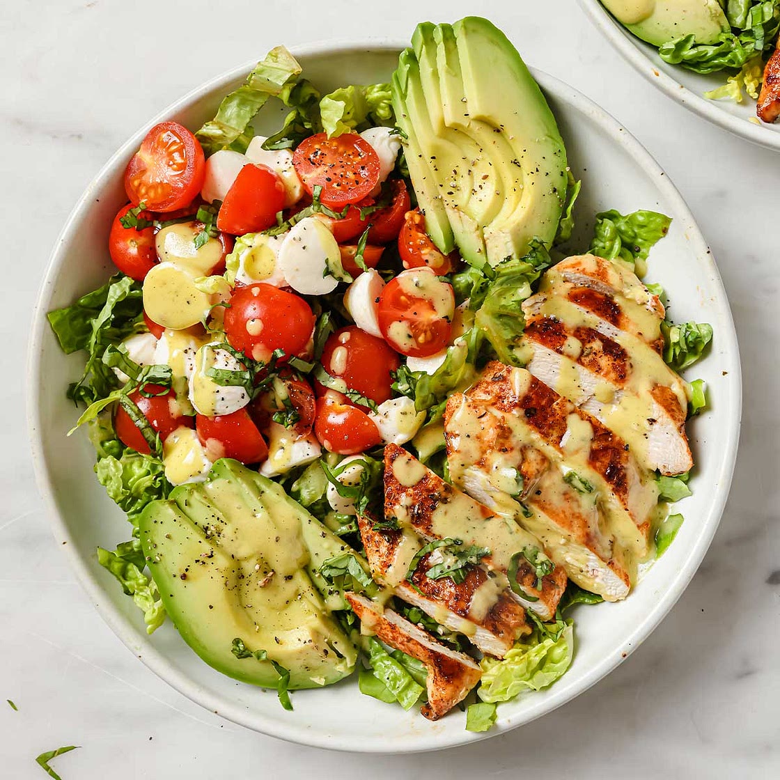Chicken Caprese Salad with Avocado
