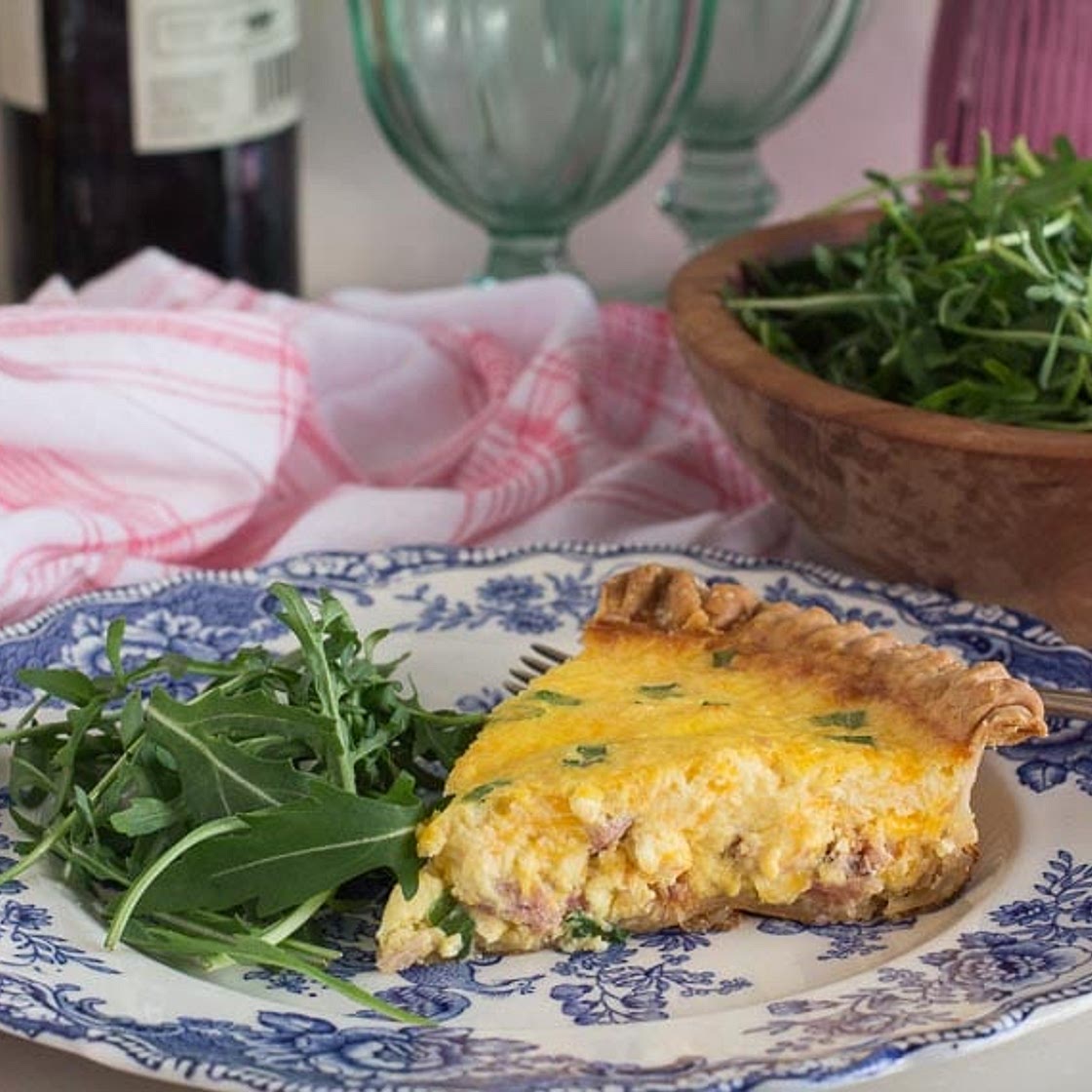 Ham & Cheese Low FODMAP Quiche