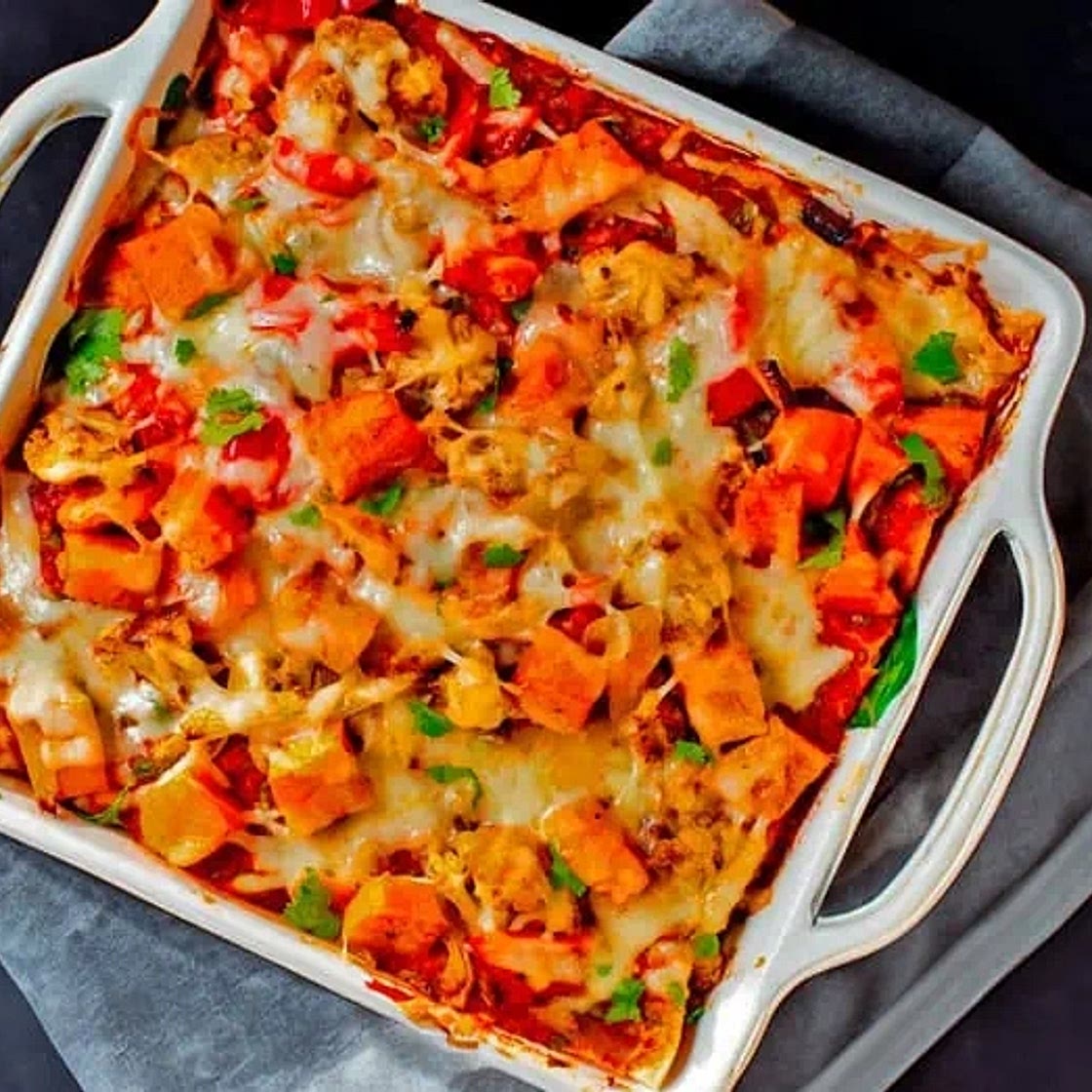 Gratin de légumes rôtis façon enchiladas