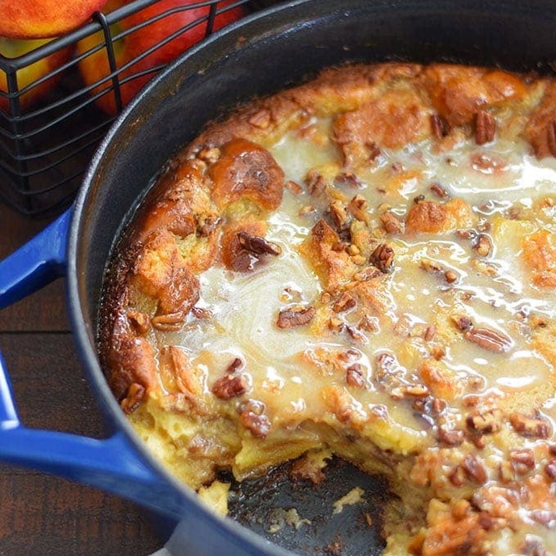 Bourbon Apple Pecan Bread Pudding