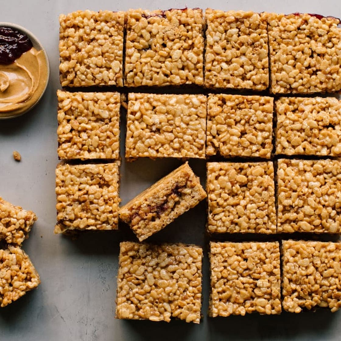 Peanut Butter and Jelly Rice Krispie Treats Recipe