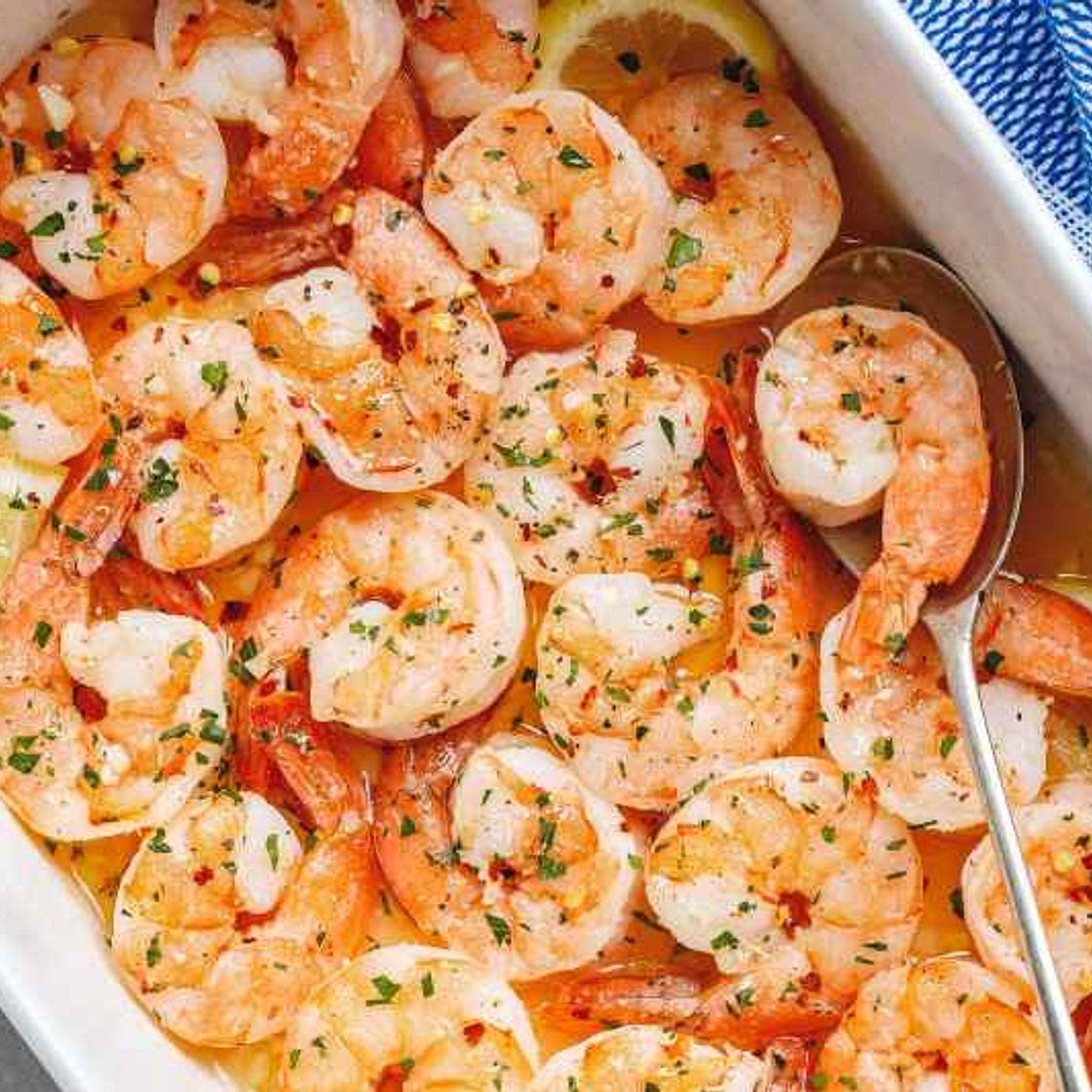 Baked Shrimp with Lemon Garlic Butter Sauce