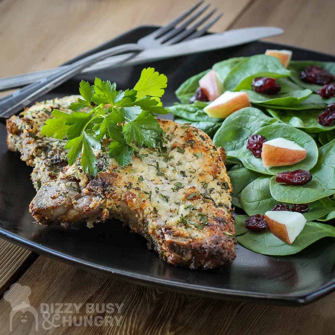 Blue Cheese Crusted Pork Chops