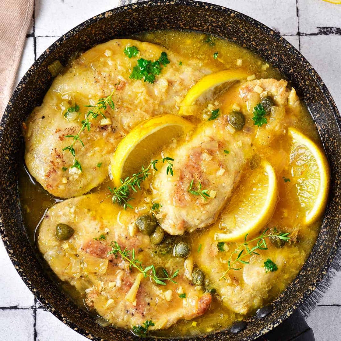 Cast Iron Skillet Chicken Breast In Lemon Caper Sauce