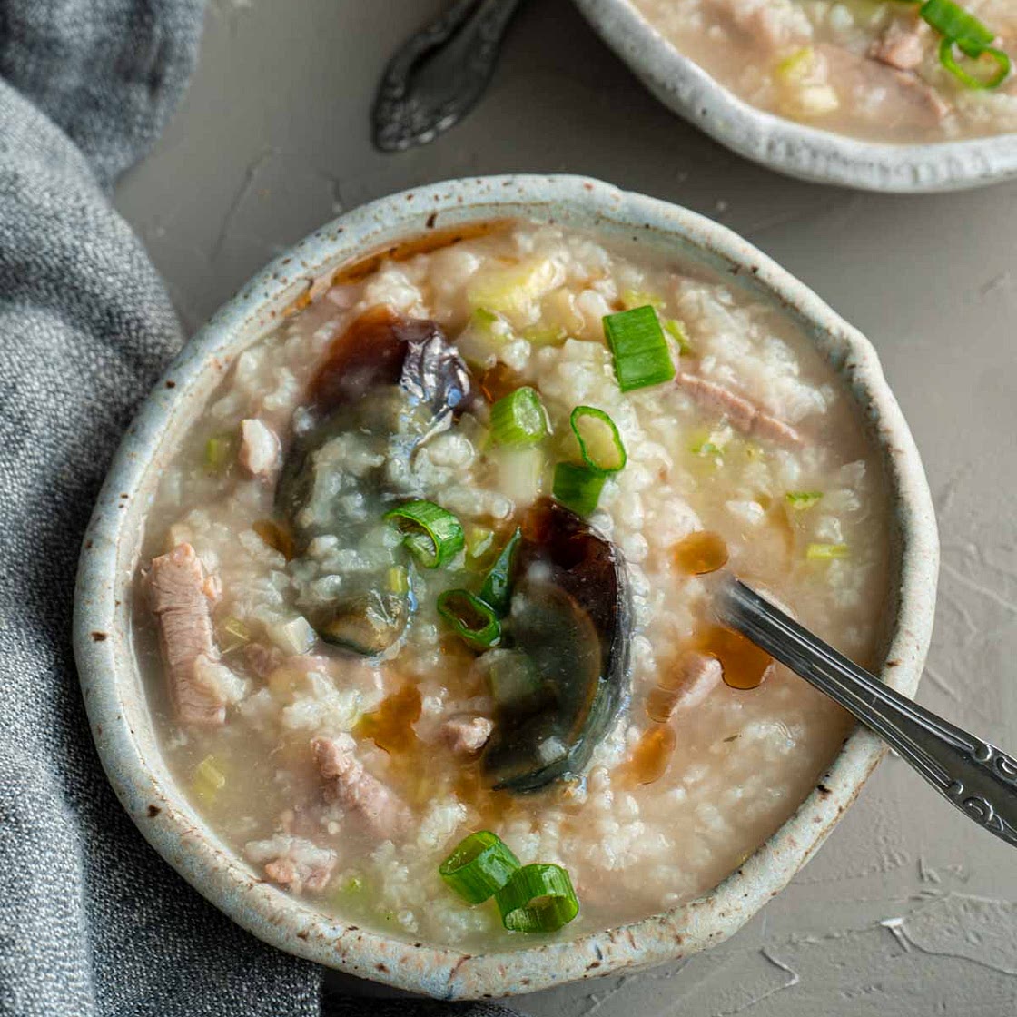Century Egg Congee with Pork