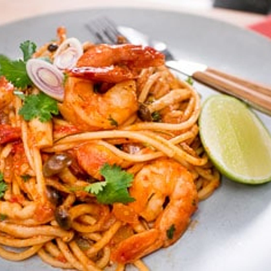 Tom Yum Spaghetti สปาเก็ตตี้ต้มยำกุ้ง