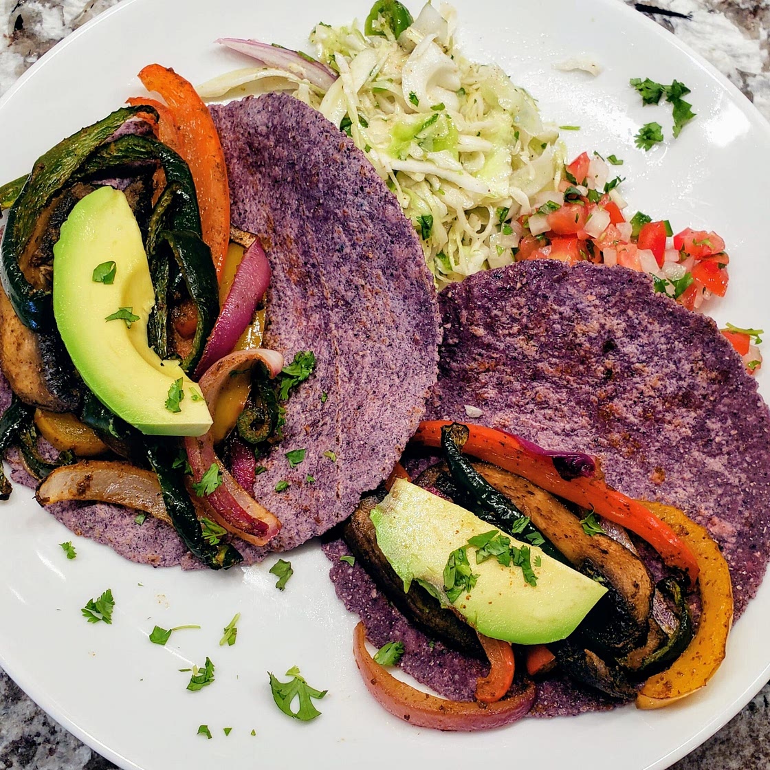 Portobello mushroom fajitas