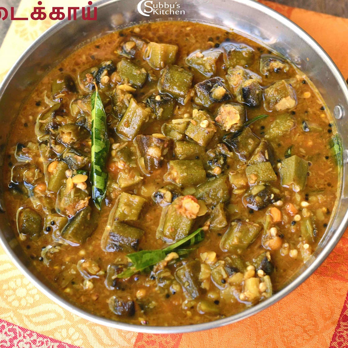Vendakkai Puli Kootu | Ladies Finger Tamarind Kootu Recipe