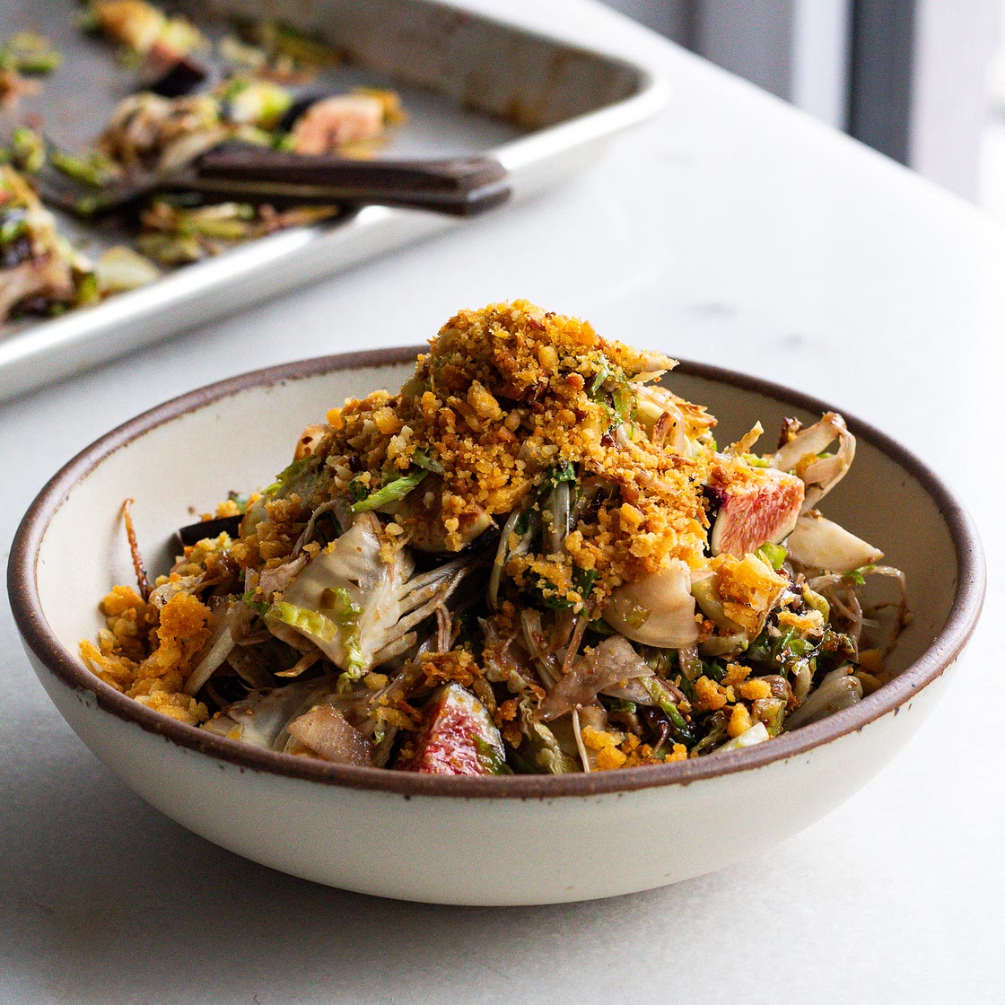 Roasted Fennel & Brussels Sprout Salad with Fig Balsamic