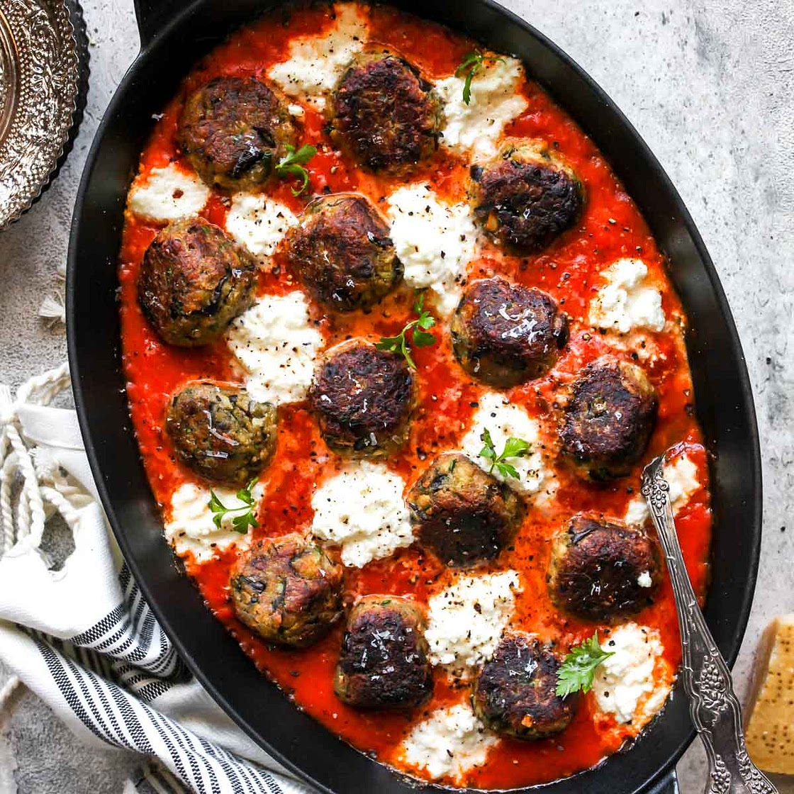 Eggplant Parmesan Meatballs (Vegetarian)