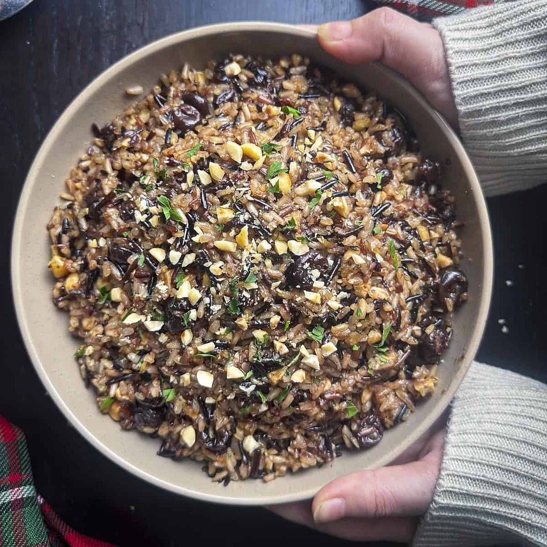 Wild Rice with Cherries and Hazelnuts