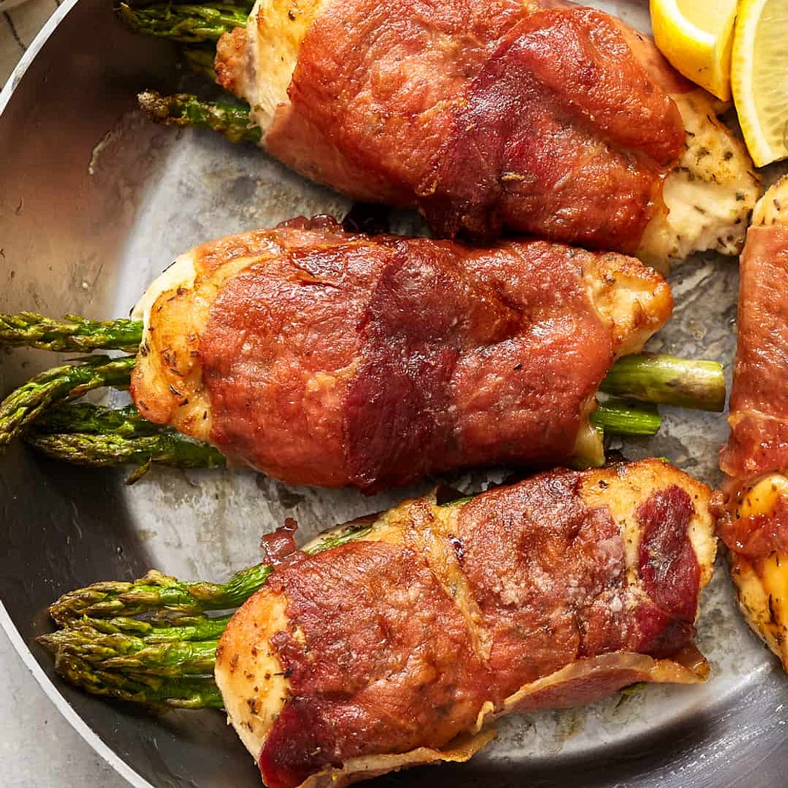 Prosciutto-Wrapped Chicken with Asparagus - Whole30, Paleo
