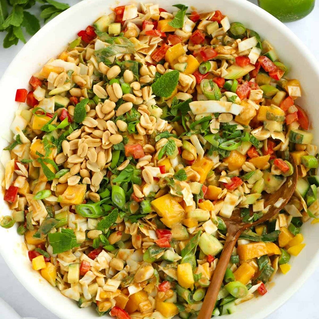 Crunchy Cabbage Salad {with Peanut Dressing}