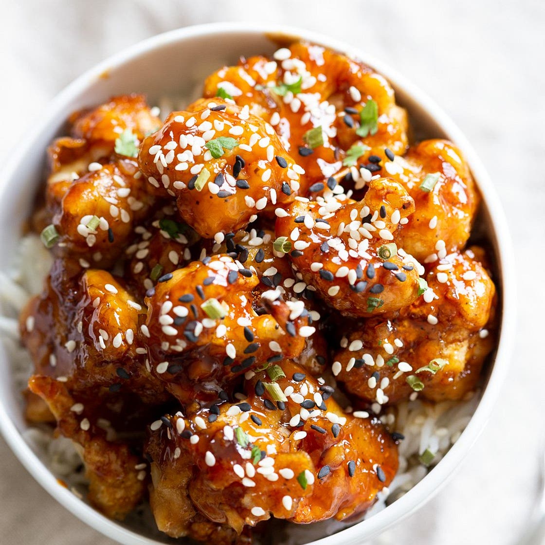 Sticky Sesame Cauliflower Recipe (Gluten free Vegan)