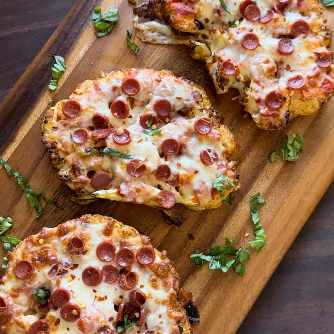Cauliflower Pizza Steaks (Low Carb)