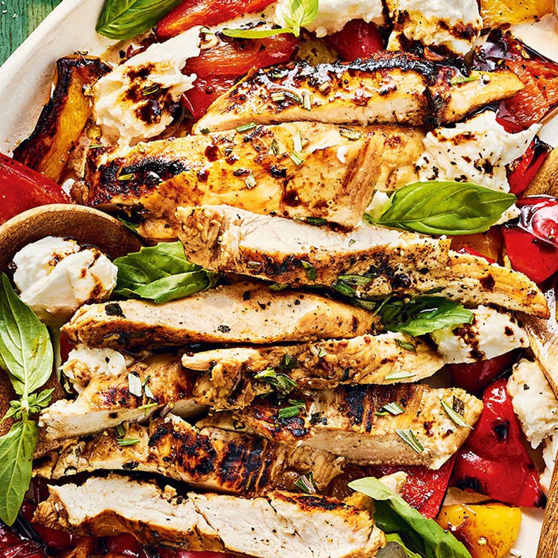 Balsamic chicken with pepper Caprese
