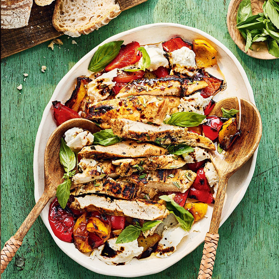 Balsamic chicken with pepper Caprese