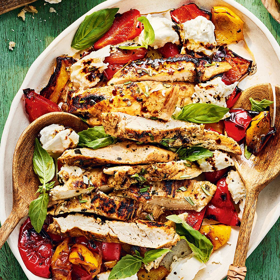 Balsamic chicken with pepper Caprese