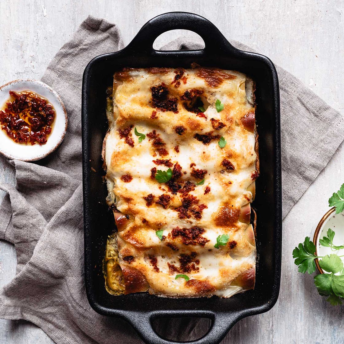 CREAMY MUSHROOM CANNELLONI WITH SAFFRON