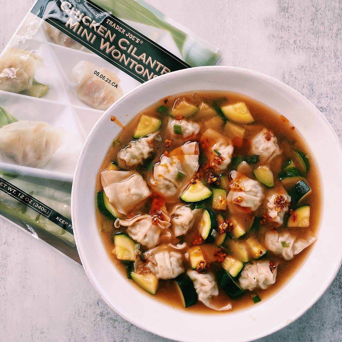 Chicken Cilantro Dumpling Miso Ginger Soup