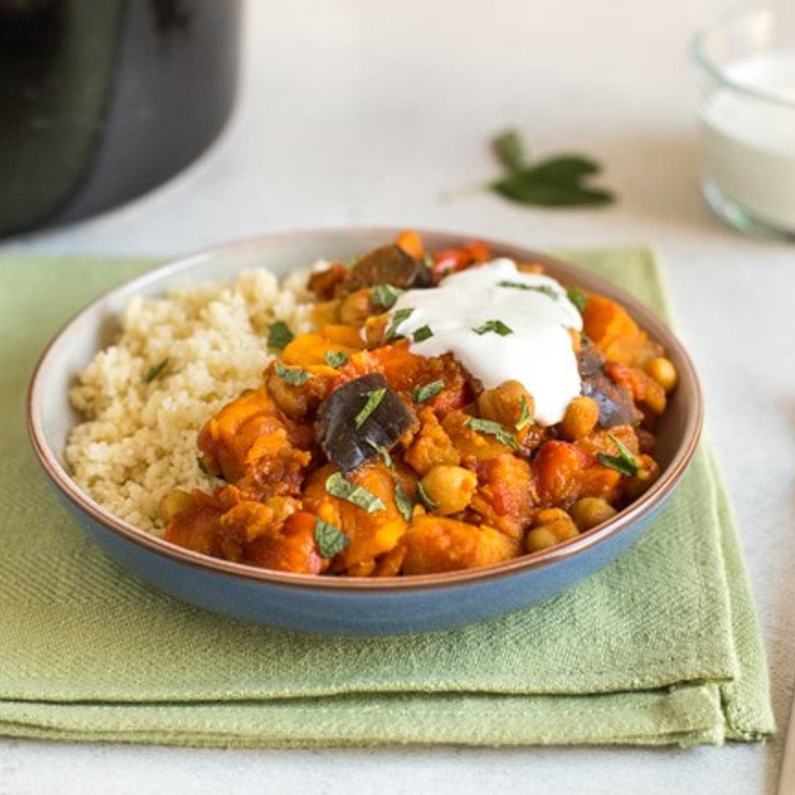 Sweet potato and chickpea slow cooker tagine