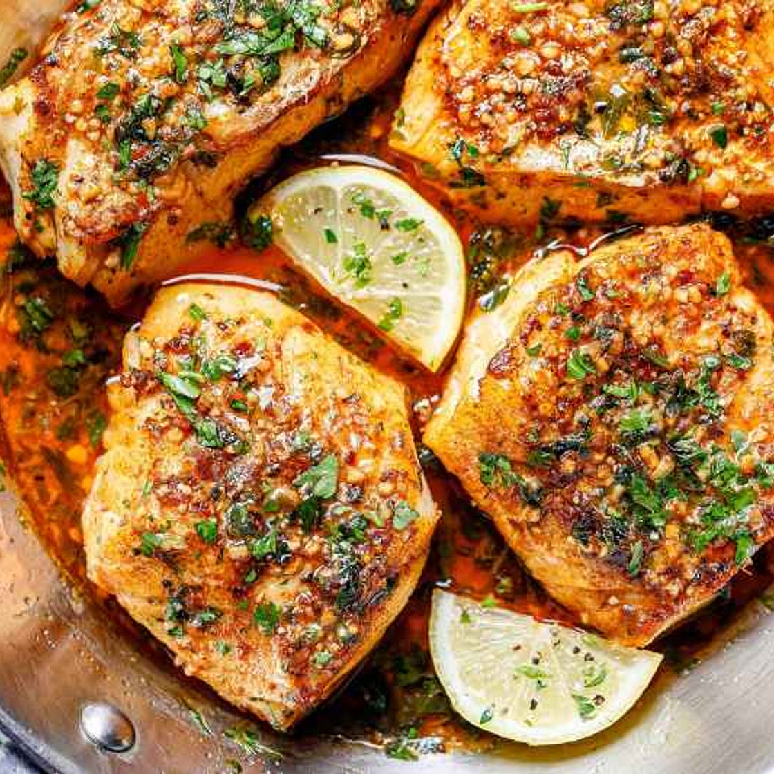 Lemon Garlic Butter Baked Cod Fillets