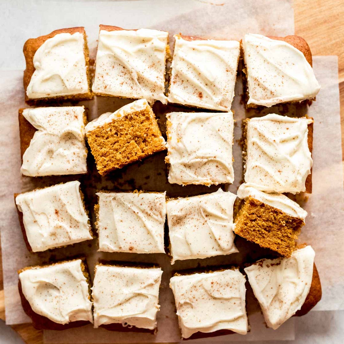 Pumpkin Bars with Cream Cheese Frosting