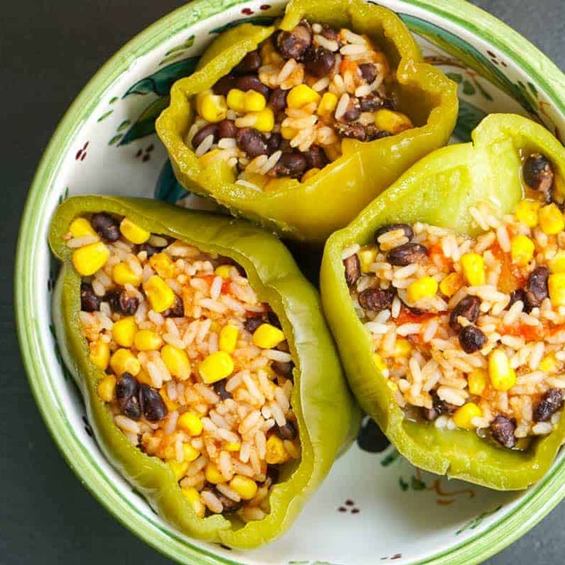 Instant Pot Vegetarian Stuffed Peppers With Black Beans