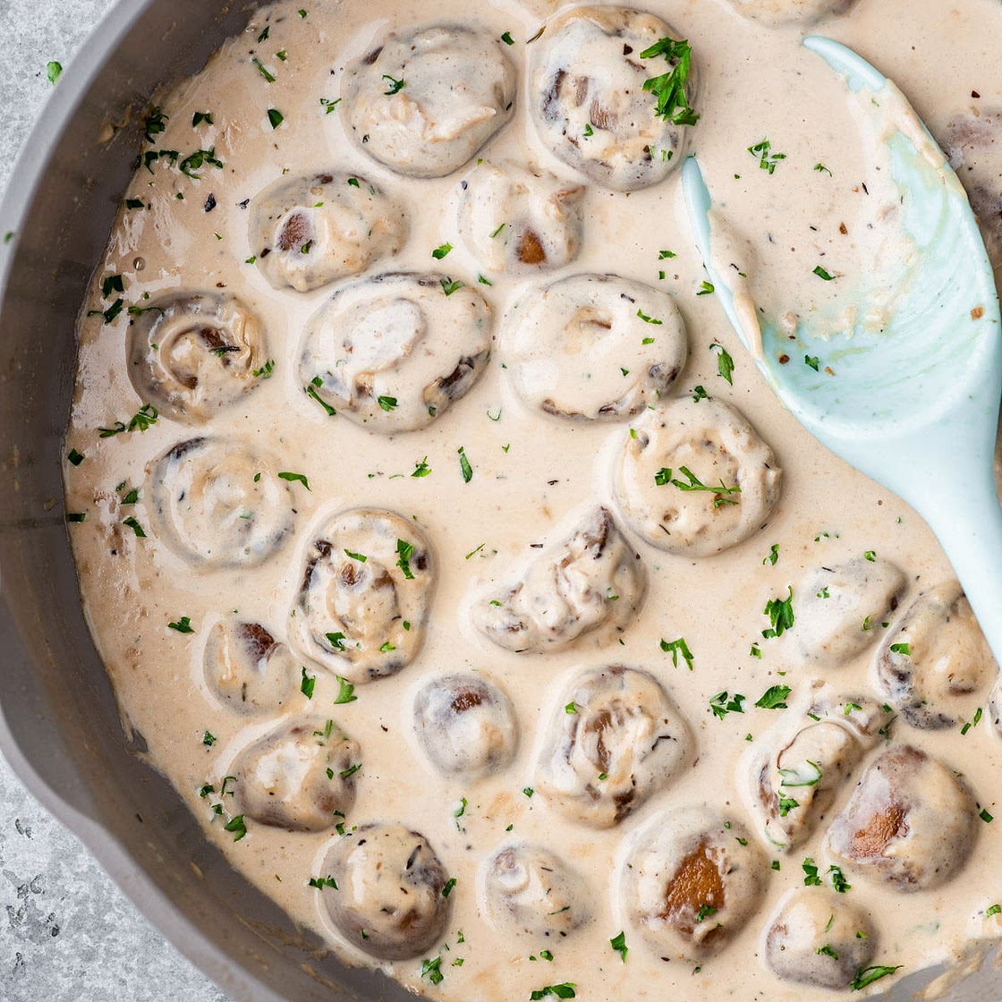 Creamy Garlic Mushrooms {Keto/ Low-Carb}