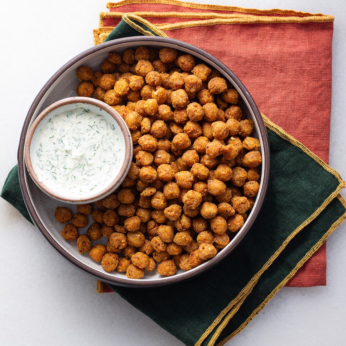 Breaded Chickpeas with Lemon Dill Dip