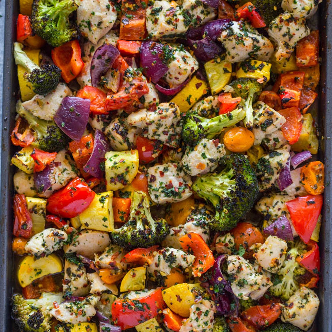 Sheet Pan Roasted Garlic & Herb Chicken and Veggies