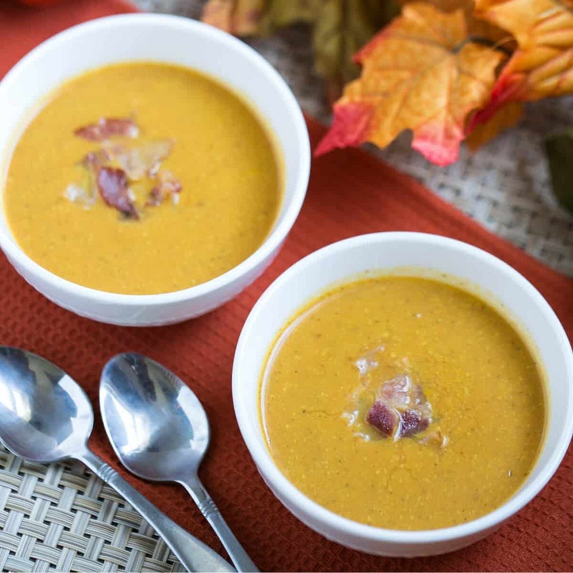 Easy Pumpkin Soup with Bacon - Dairy Free
